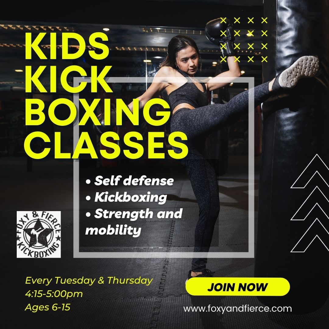 kids kickboxing flyer